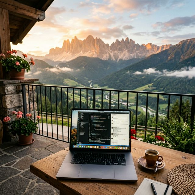 Coding in a mountain cabin